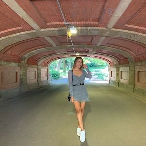 Long sleeve black checkered mini dress